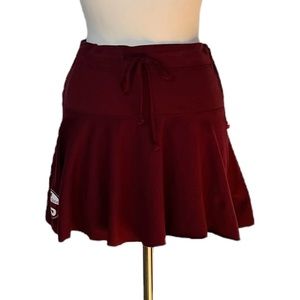 Tommy Hilfiger Raw Cut Maroon Mini Skirt